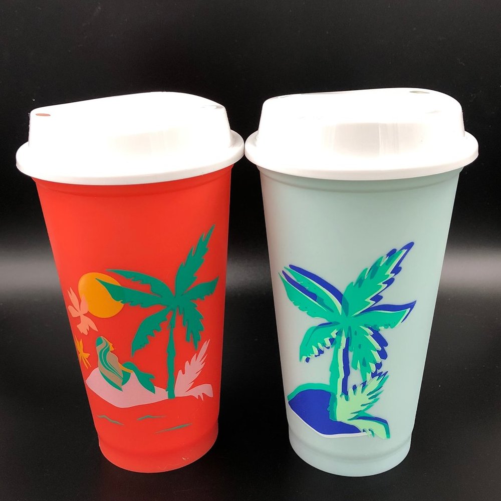 Summer 2020 Palm Starbucks Hot LiquidCups LOT 16oz